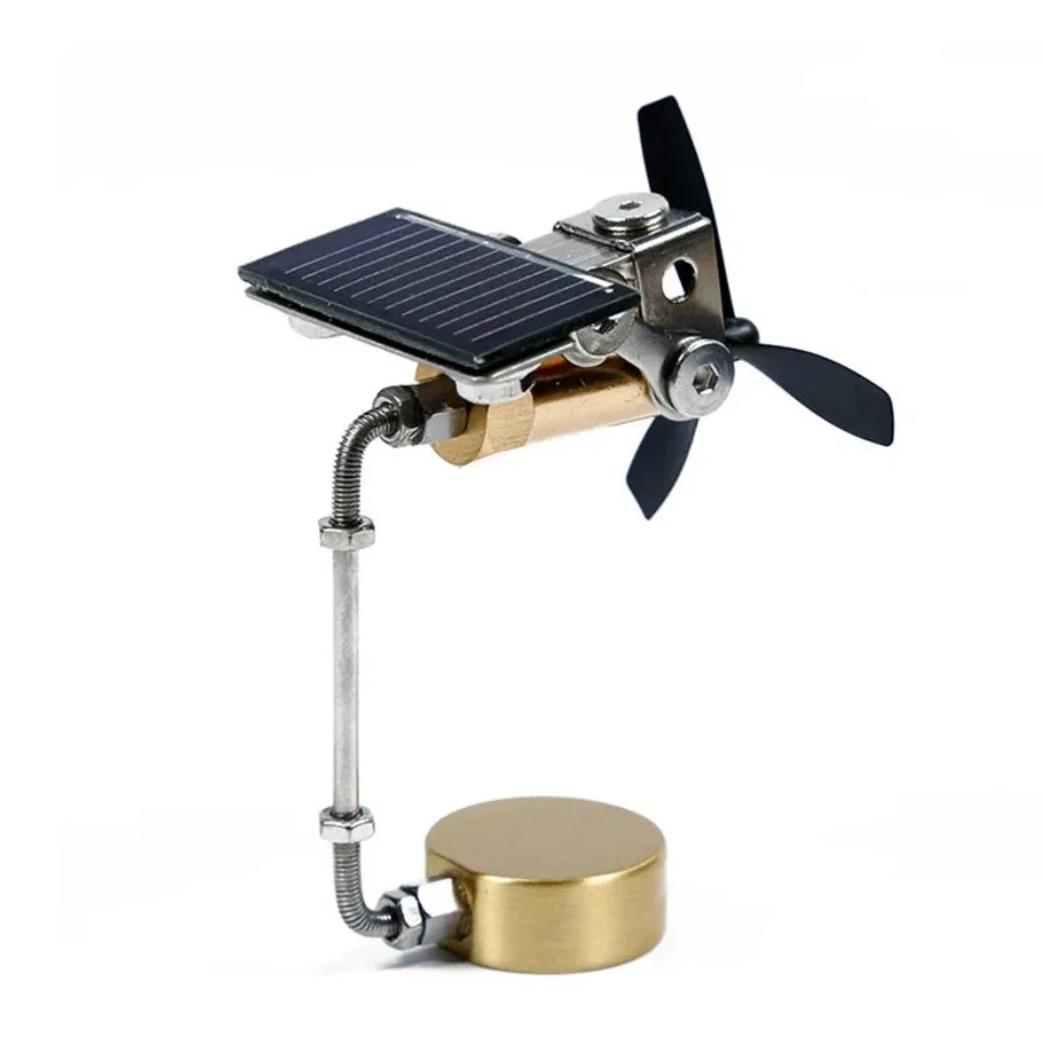 

DIY Mini Solar Windmill Fan Blade Solar Metal Model Kit Creative Science Education Demonstration Model Toy