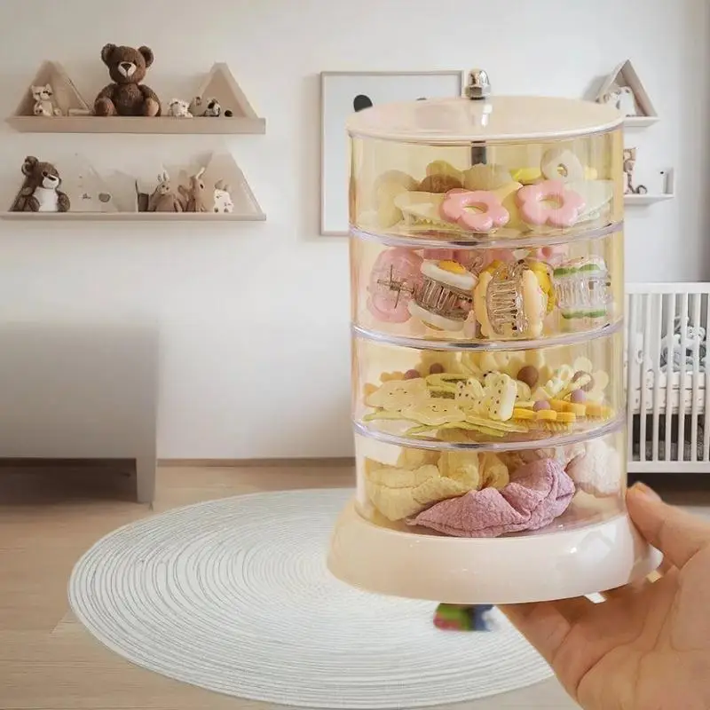 3/4/5-Layer Rotating Jewelry Organizer - Plastic Multi-Tier Storage Box, Transparent Hair Ring Display For Dressing Table