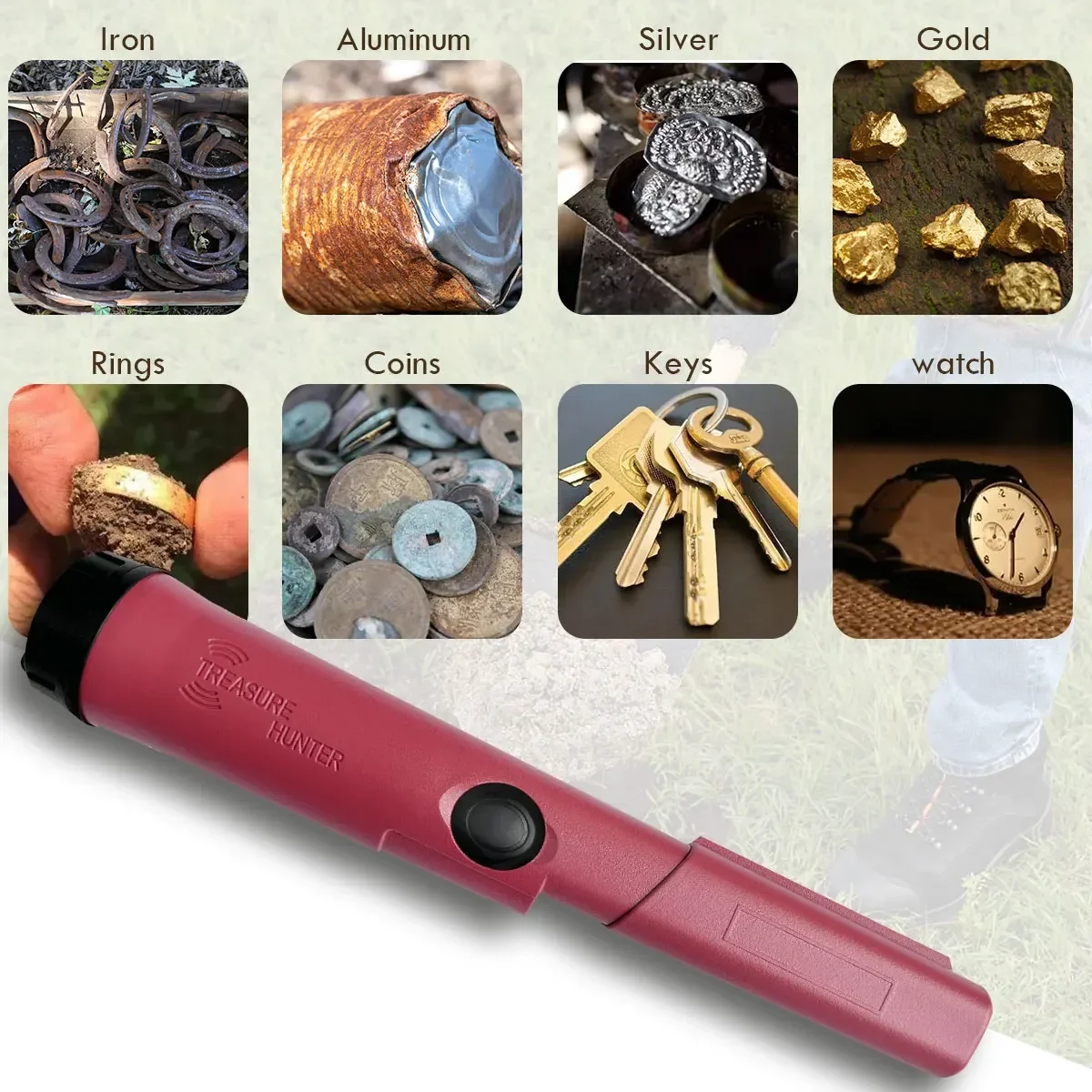 Imagem -04 - Detector de Metais Portátil com Identificação Treasure Hunter Pinpointer Pinpointing Probe Impermeável Sensibilidade Gt110-plus