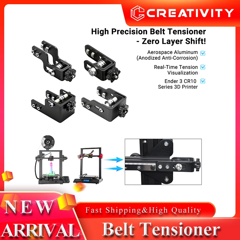 Drukarka 3d Napinacz paska do Creality Ender 3 v2 pro CR10 Series, oś X, profil 2020  2040 4040, oś Y, synchroniczny pasek rozrządu, napinanie rozciągające — zdjęcie produktu 7