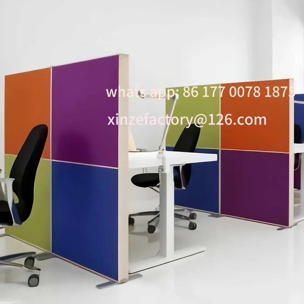 Divisore per schermo pieghevole acustico personalizzato personalizzabile in fibra di poliestere PET al 100% che assorbe il suono della divisoria mobile per ufficio