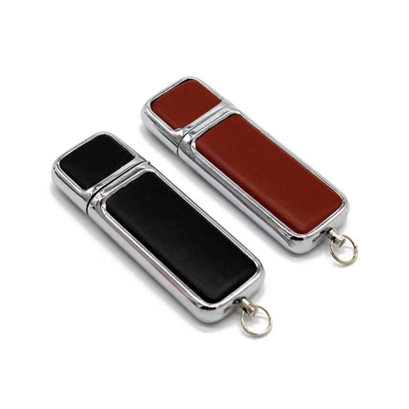 شعار طباعة ملون مخصص مجاني شريط معدني جلدي USB2.0 محرك فلاش عالي السرعة 4 جيجابايت 8 جيجابايت 16 جيجابايت 32 جيجابايت 64 جيجابايت 128 جيجابايت