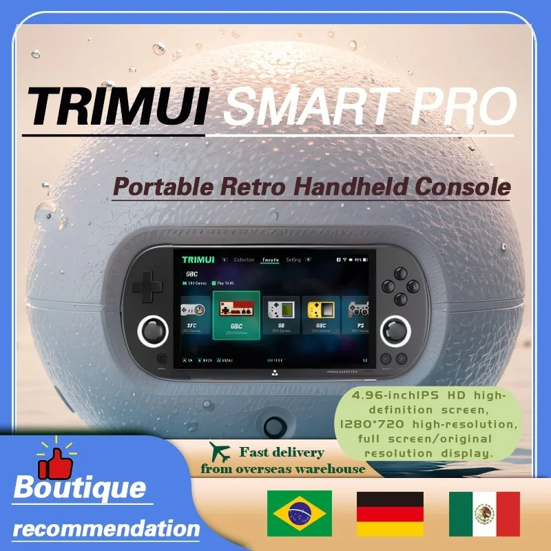 

Trimui Smart Pro Handheld Game Console RGB Lighting Smartpro Retro Video Game 4.96''IPS Screen Linux System Joystick Player Gift