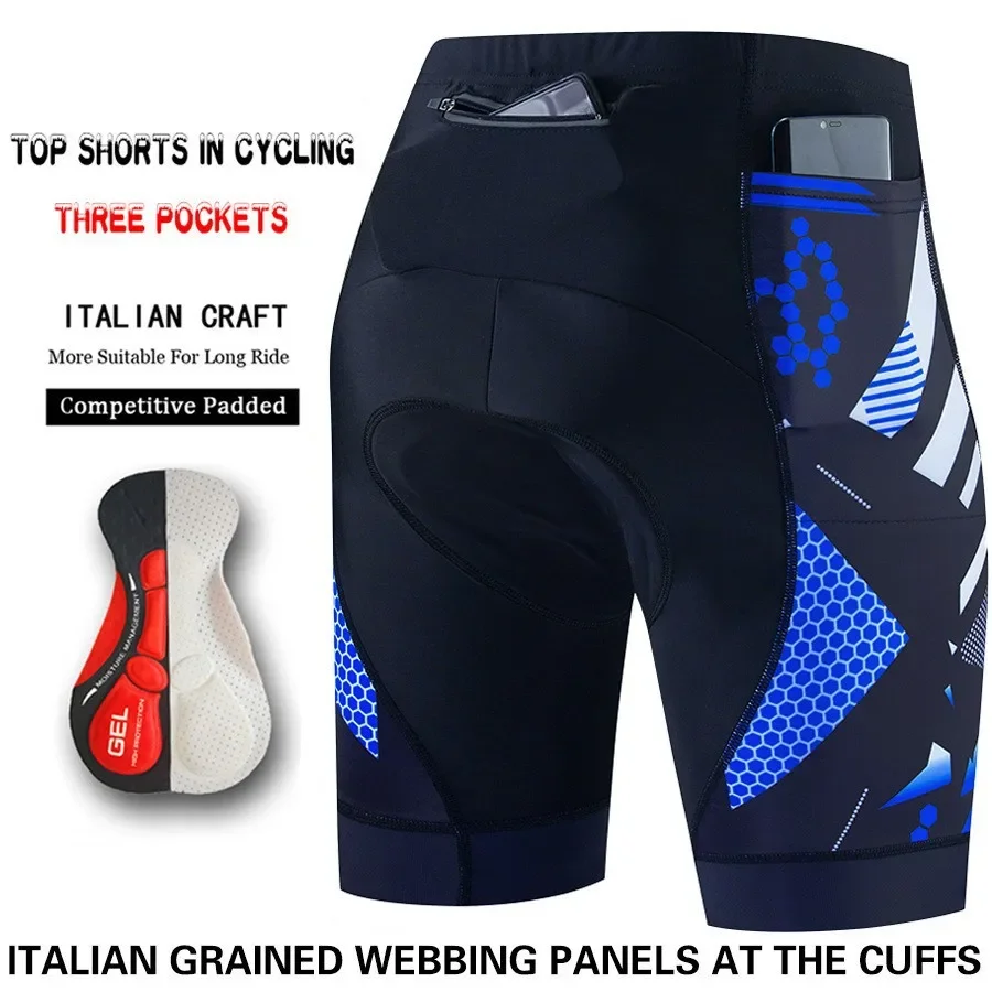 

New trouser row shorts, three pockets, road cycling clothes, summer men's cycling suits, cropped pants