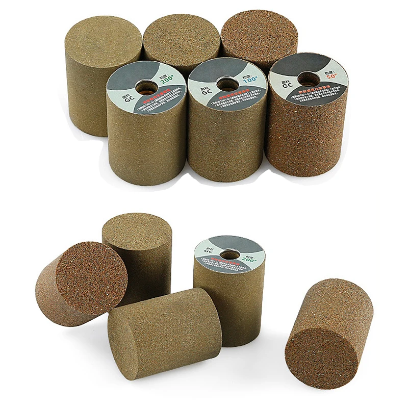 Cylindrical Grinding Wheel 50/100/200# Metal Polishing Block Threaded Grinder Rotating Tools Accessories Sharpening Stone 1pcs
