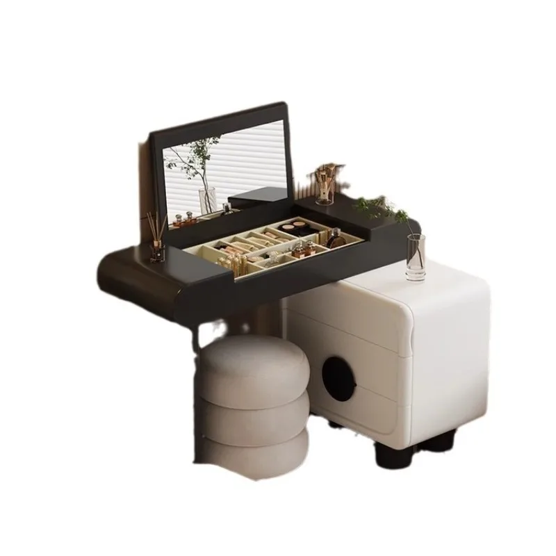 

Dresser, chest, integrated bedroom, cream retro style small apartment, new flip cover makeup table