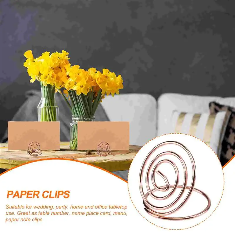 ハート型名刺入れ、ペーパークリップ、メニューホルダー、ゴールデンテーブルナンバーホルダー、24個