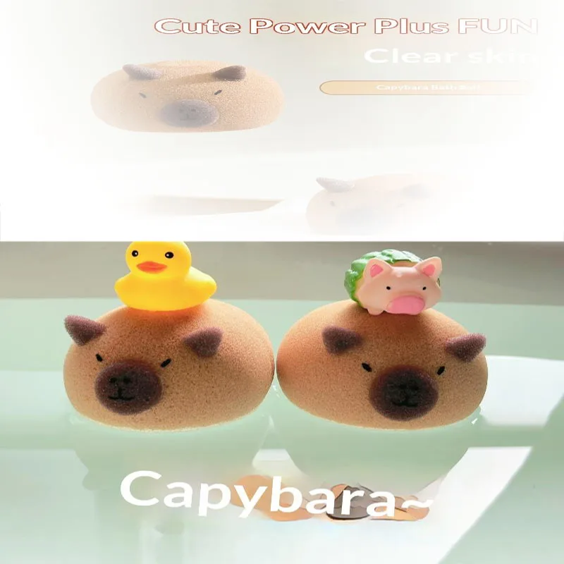 

Bath PU Sponge Capybara Shaped Bath Sponge Ball Soft Foaming Back Scrubber For Kids Gentle Exfoliating And Massage Cleaning Tool