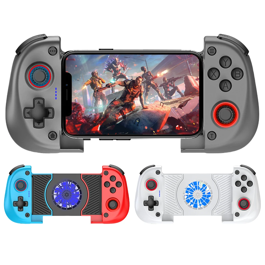 X3 Gamepad Telescopic Game Controller with Cooling Fan Bluetooth Mobile Game Controller Hall Effect Joystick for iPhone Android