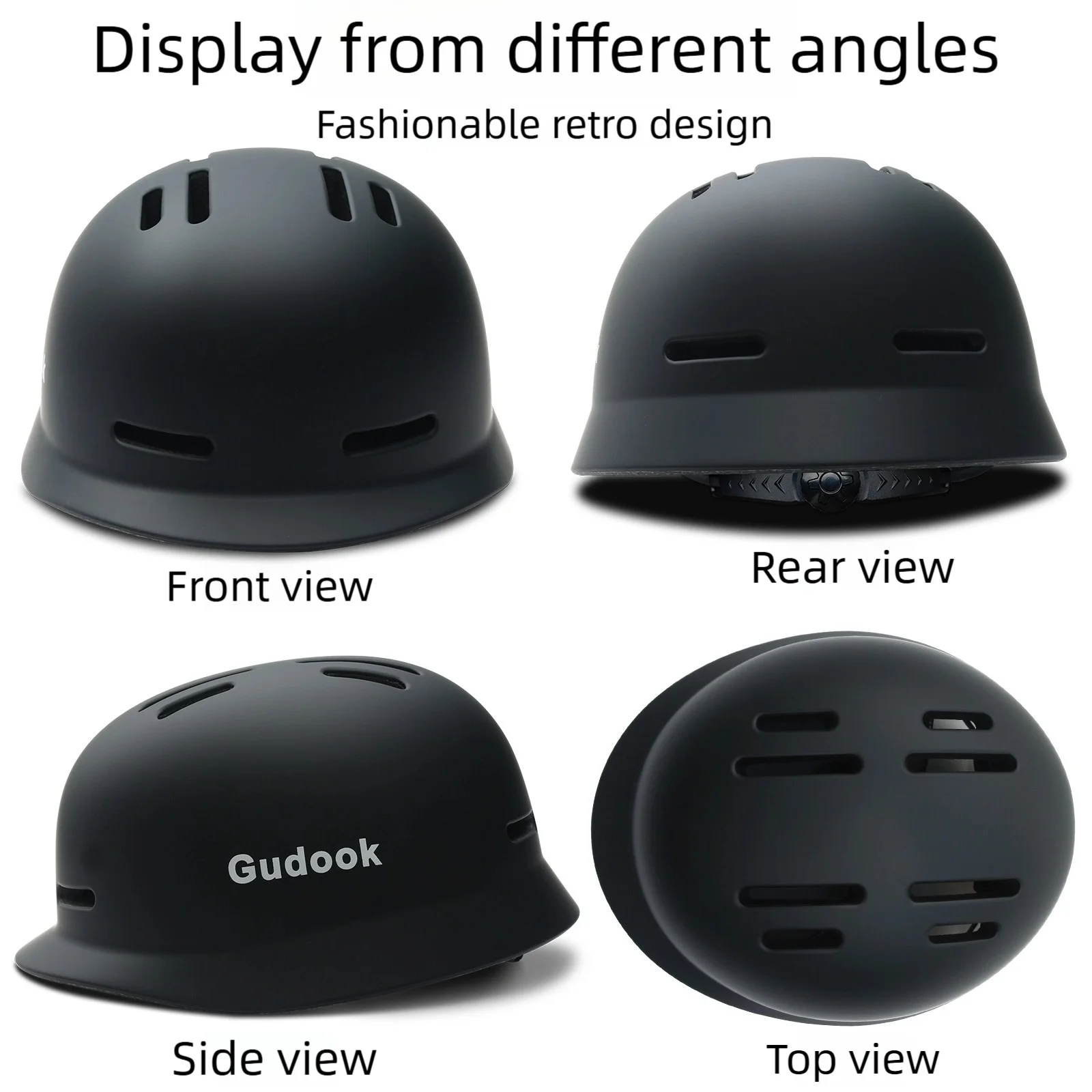 GUDOOK Fahrradhelm für Erwachsene, für Männer und Frauen – vielseitiger Schutz für verschiedene Sportarten, Retro-Fahrradhelm für BMX, Skateboarden, Roller und Inlineskaten. – Detail 6