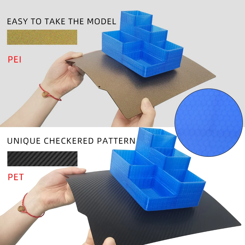 3D Printer Magnetic Bed 235/220mm Double Side PET+PEI Spring Steel Sheet PEI Magnetic Build Plate for Ender 3/Ender 3Pro/Ender3S