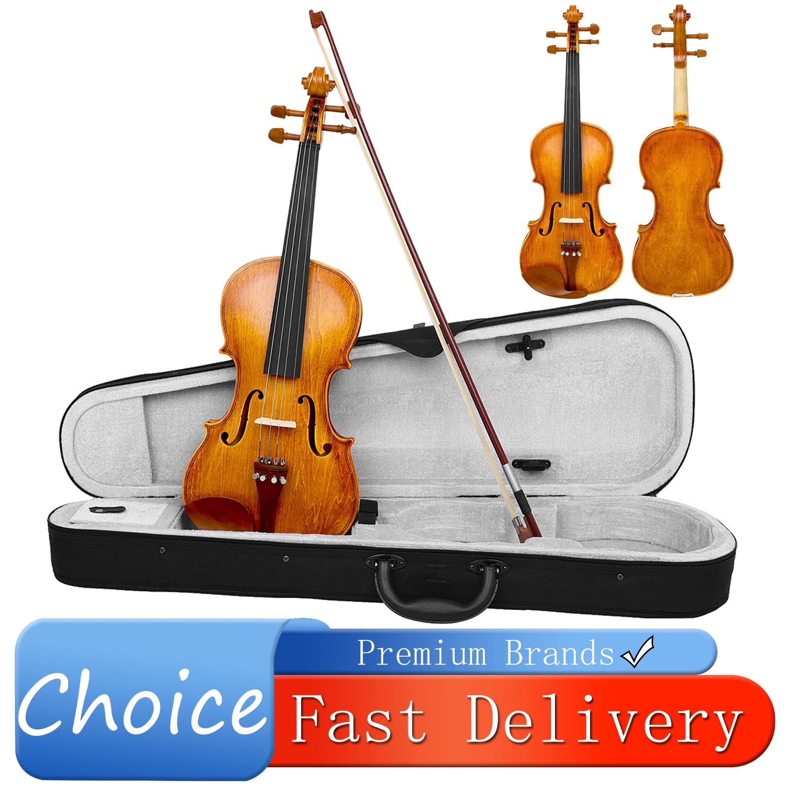 IRIN 4/4 Violin Basswood Polished Plywood Jujube Wood Parts Hand Carved Violin Suitable For Perform 4/4 Violin With Accessories
