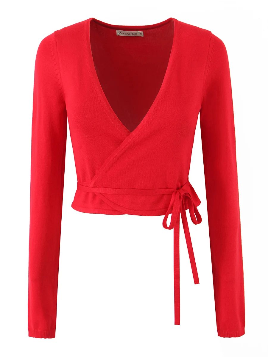 

American Sle Long Sve Knitted Sweater Women's Slim Fit Deep V Ne Tie Dye ort Cardigan Pure Desire Faion Top