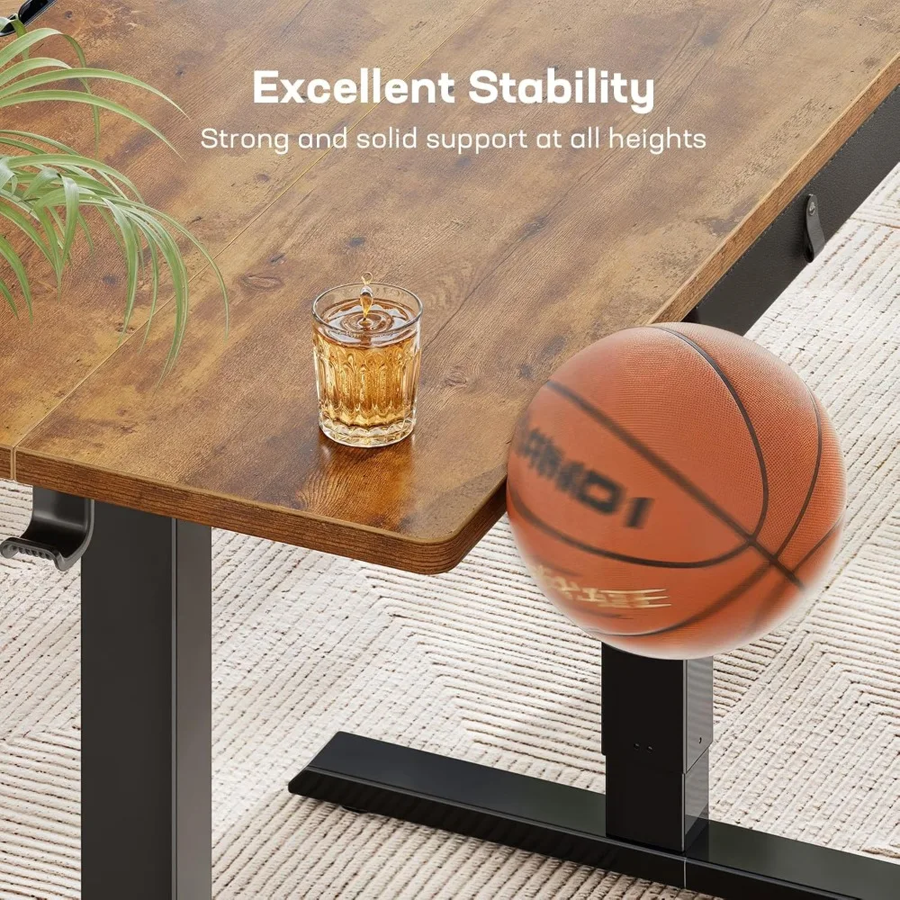 مكتب قائم كهربائي مع درج، ارتفاع قابل للتعديل، خطافات تخزين، إدارة الكابلات للمكتب المنزلي #6