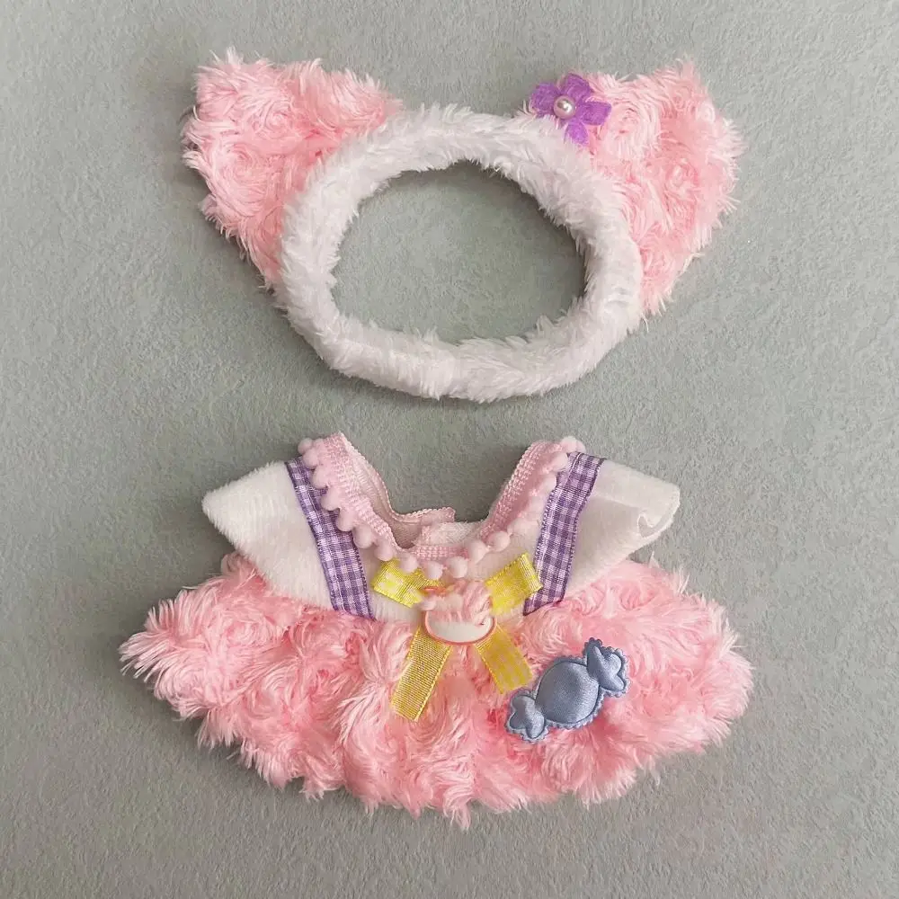 

Cute Doll Lovely Clothes With Cartoon Headband Accessories 10 Styles Plush Dolls Clothes EXO Idol Dolls