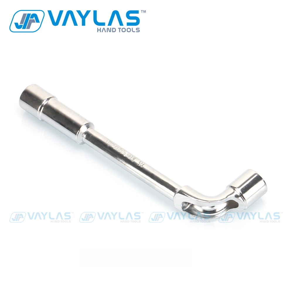 16mm L Type Angled Socket Wrench Spanner With Thru Hole, Chome Vanadium