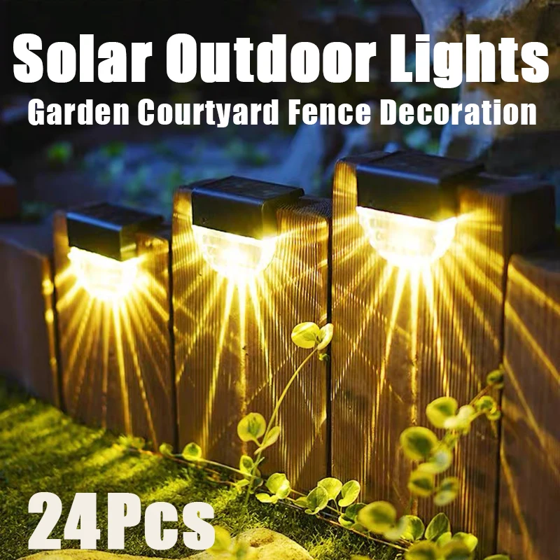 

LED Waterproof Solar Deck Lights Outdoor Garden Step Lighting for Stairs Patio Pathway Yard Fence Wall Lamp Christmas decoration