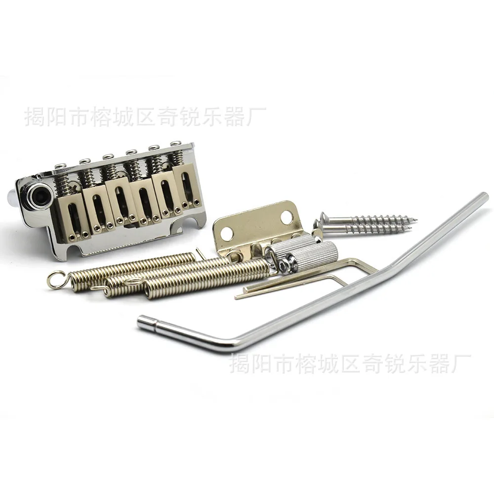 Gold 6 String Tremolo Bridge Set for S/T Electric Guitar, 2 Point Mini Double Locking Tremolo System with Whammy Bar
