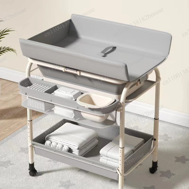 Newborn Multi-functional Bath Table, Baby Care Table, Integrated Bathtub, Foldable