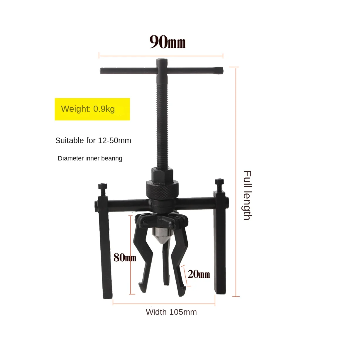 Car Inner Bear Puller Gear 3-Jaw Inner Bear Puller Gear Extractor Heavy Duty Automotive Machine Tool Kit