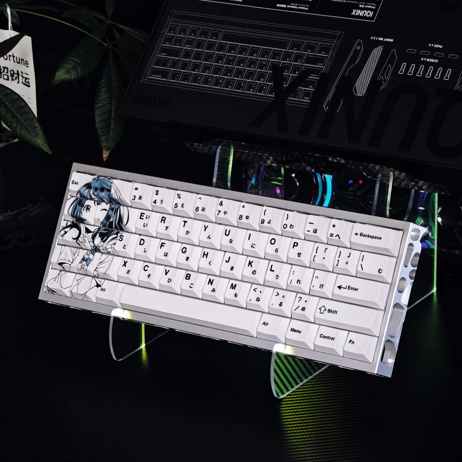 Yanami Anna Anime Keycaps PBT Dye Sublimation Cherry Height for Mechanical keyboard 60 63 64 65 68 75 87 AULA F75 Ajazz Game PC