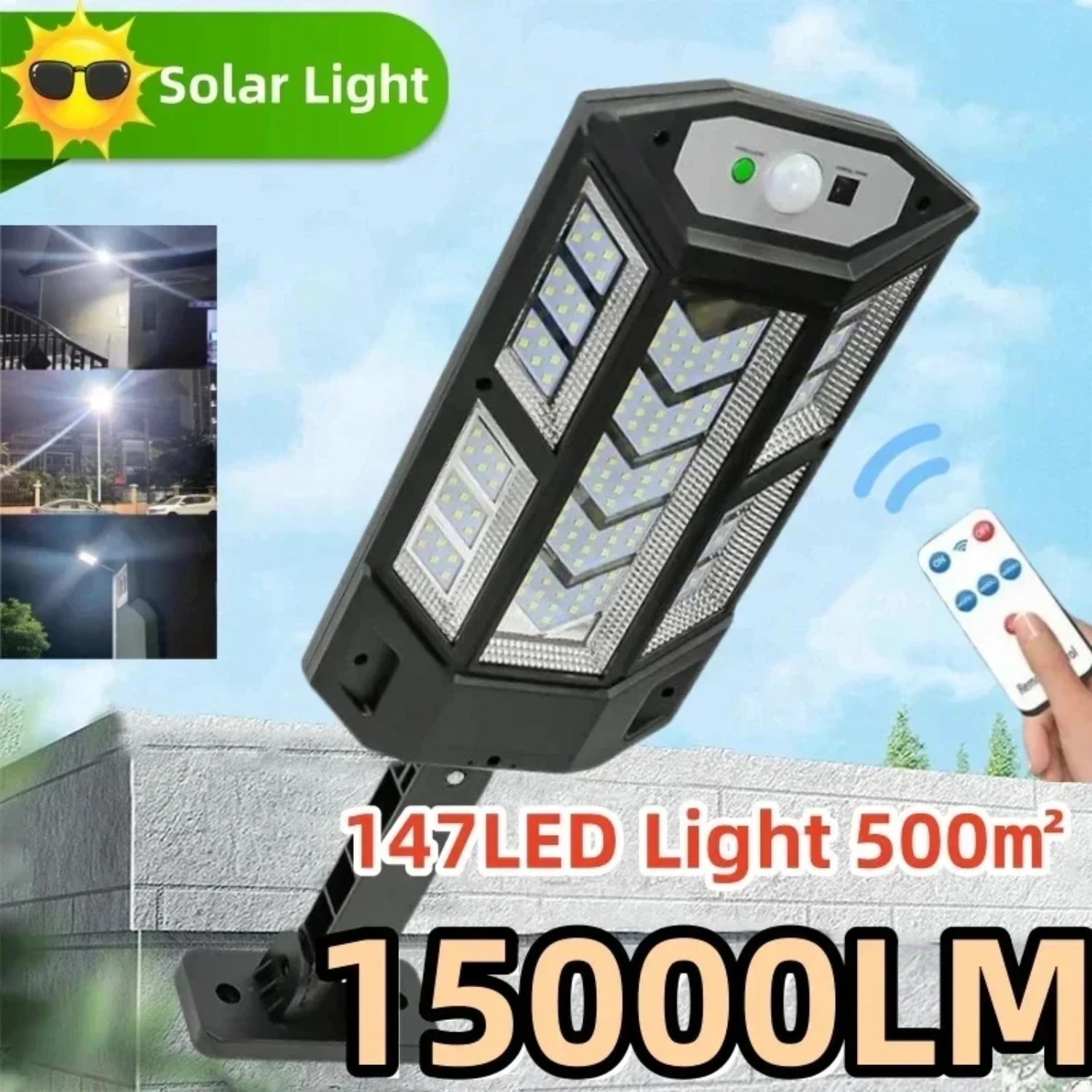 New Newest Solar  Lights 9900LM Outdoor Solar Lamp Of Motion Sensor 4  Waterproof IP65 Solar Garden Light Street Yard Lanter