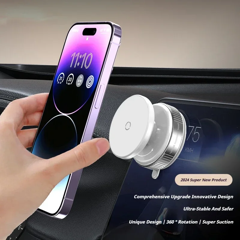 For Magsafe Vacuum Magnetic Suction Cup Phone Holder 360° Roating Swivel Stand Suction Cup For Universal Phone  Swivel Holder