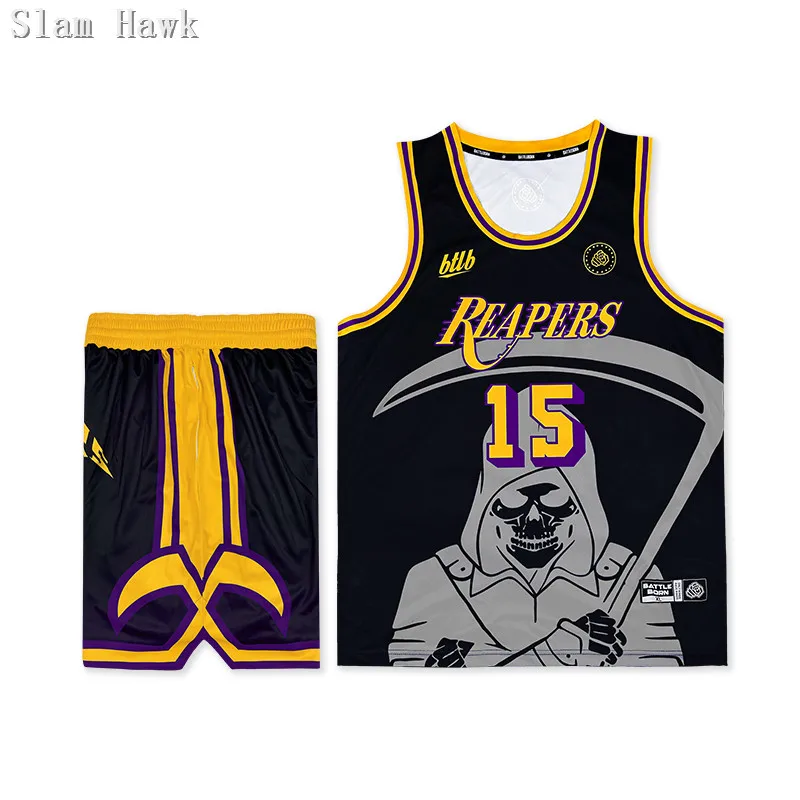 NEW Tanks Crawcover Sickle15 # REAPERS Europe Design Shirts   Street Ball  Basketball Jerseys SET  Hiphop Pants