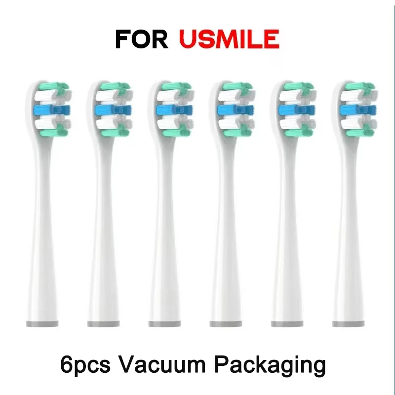 3/6PCS Toothbrushes Head for Usmile Y1S/Y4/U1/U2/U3/P1/P4 Soft DuPont Sonic Electric Toothbrush Clean Nozzles,Vacuum Packaging