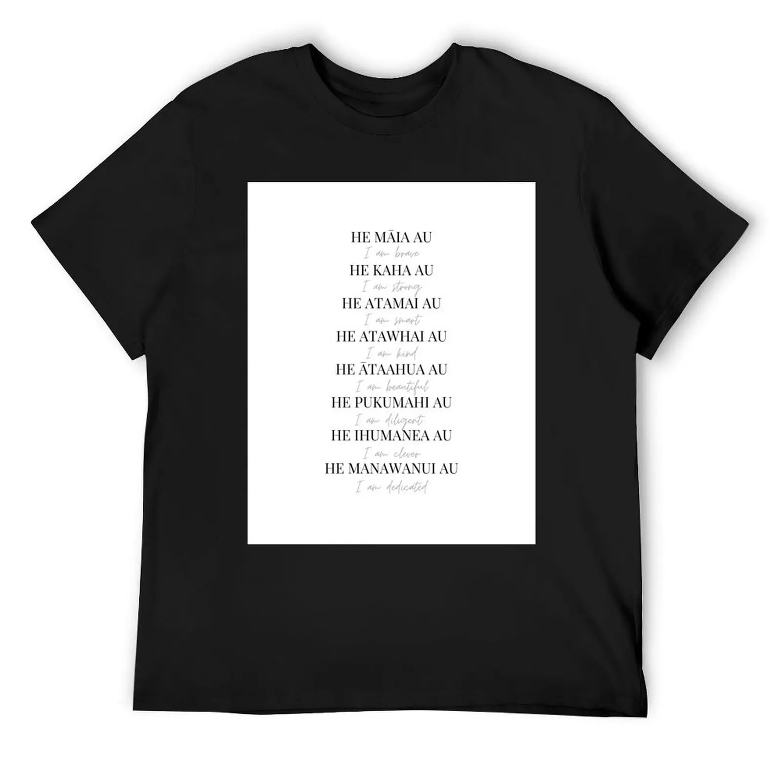 

Maori Language Affirmations Bilingual Wall Art Print New Zealand Aotearoa Kiwiana Te Reo Māori T-Shirt