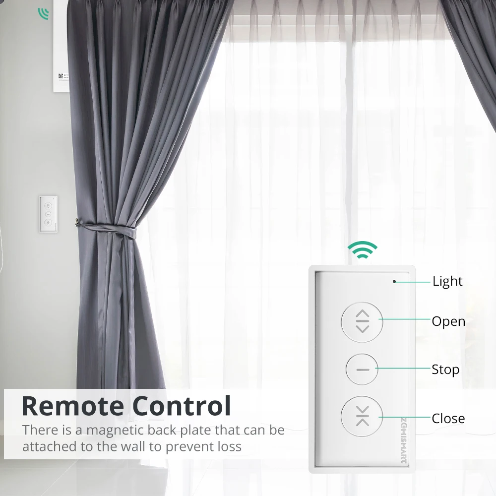 Zemismart matéria fio elétrico inteligente cortina motor automático sistema de cortina deslizante suporte google casa smartthings homekit