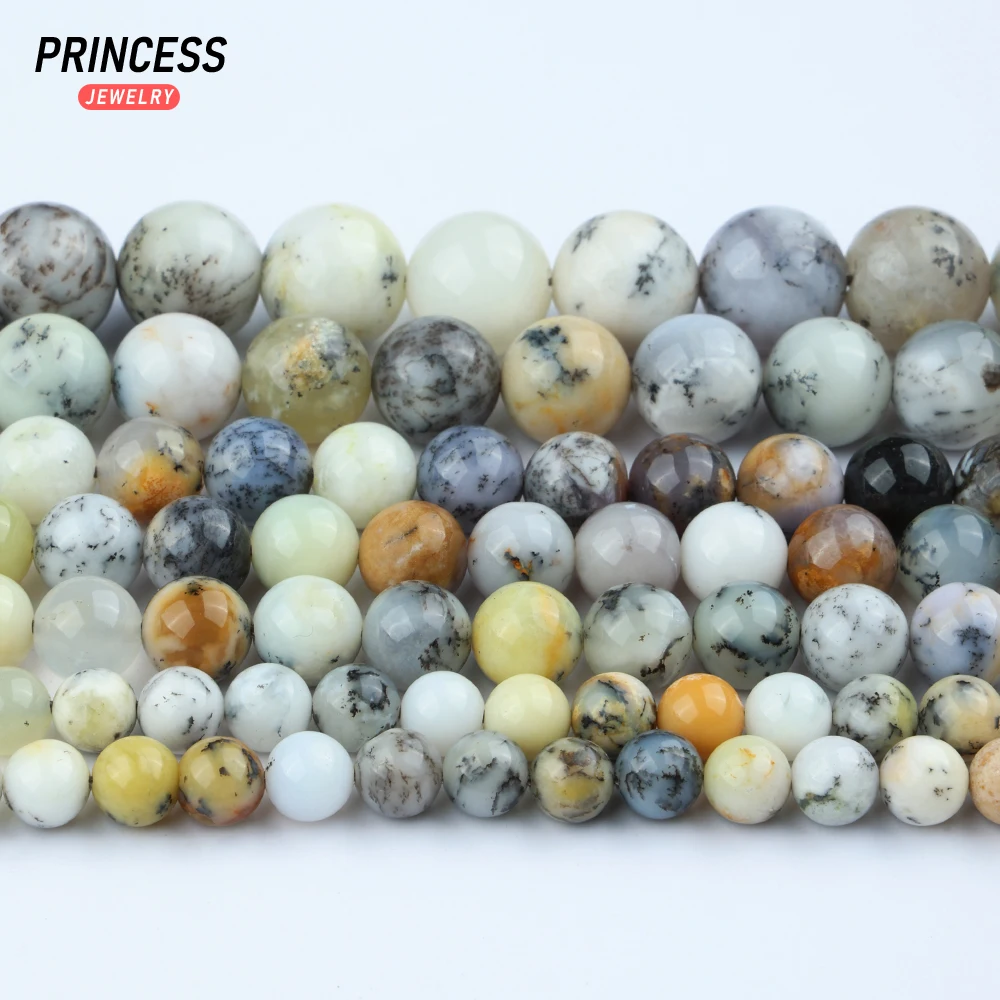 A+ Natural White Opal 6-12mm Loose Stone Beads for Jewelry Making Bracelets Wholesale Crystal Stone Beads  DIY Accessories