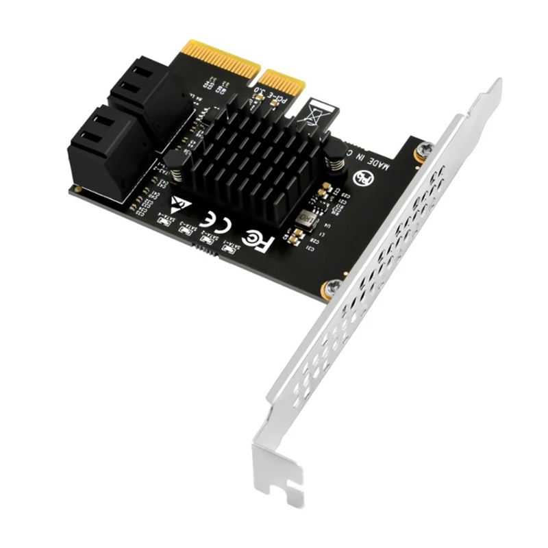 PCIE X4 To SATA Card PCI-E Adapter PCI-E 3.0 To SATA3.0 Expansion Card 4Port SATA III Add On Card For SSD HDD Mining