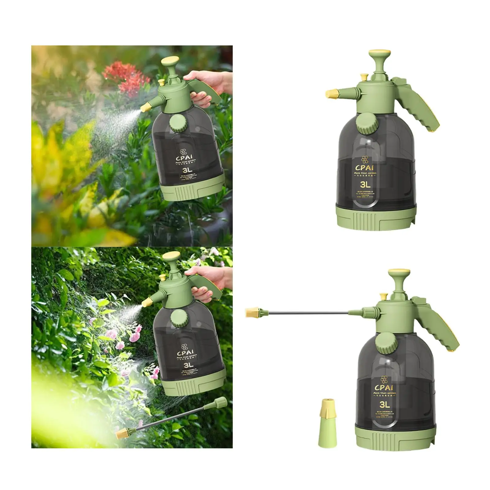 

Ручной садовый распылитель воды 3л, зеленый для мойки автомобилей, универсальный, 30x19,5 см