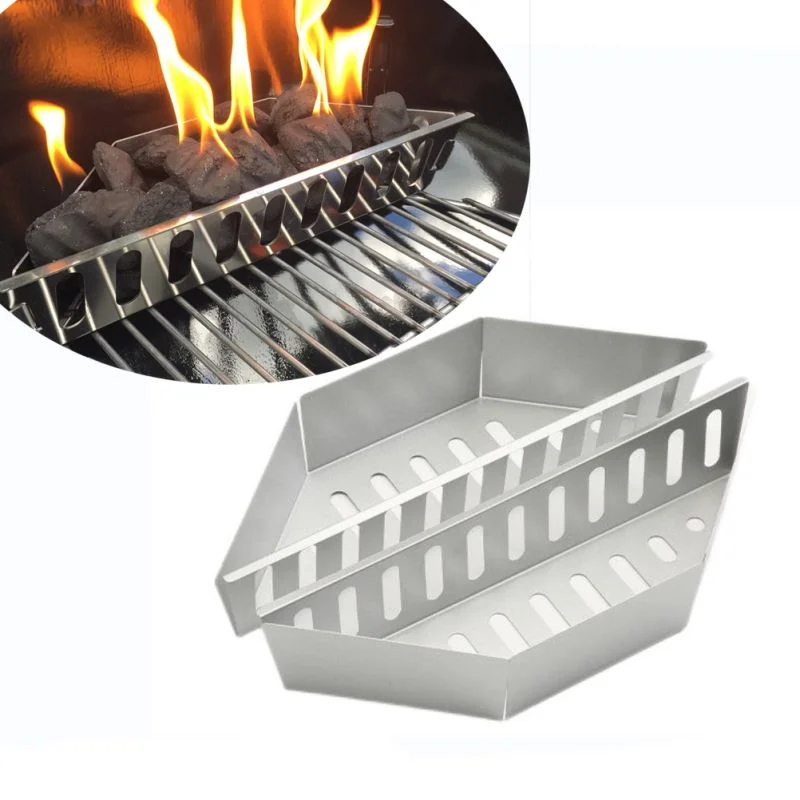 1pc BBQ Charcoal Basket Tool Grill Stainless Steel Charcoal Basket Briquette Holder High Temperature Resistant Briquette Basket