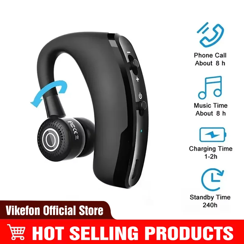 2025 V9 Bluetooth-compatible Headset Wireless Hands-free Noise Control Stereo Music Earphone With Microphone Drop Shipping