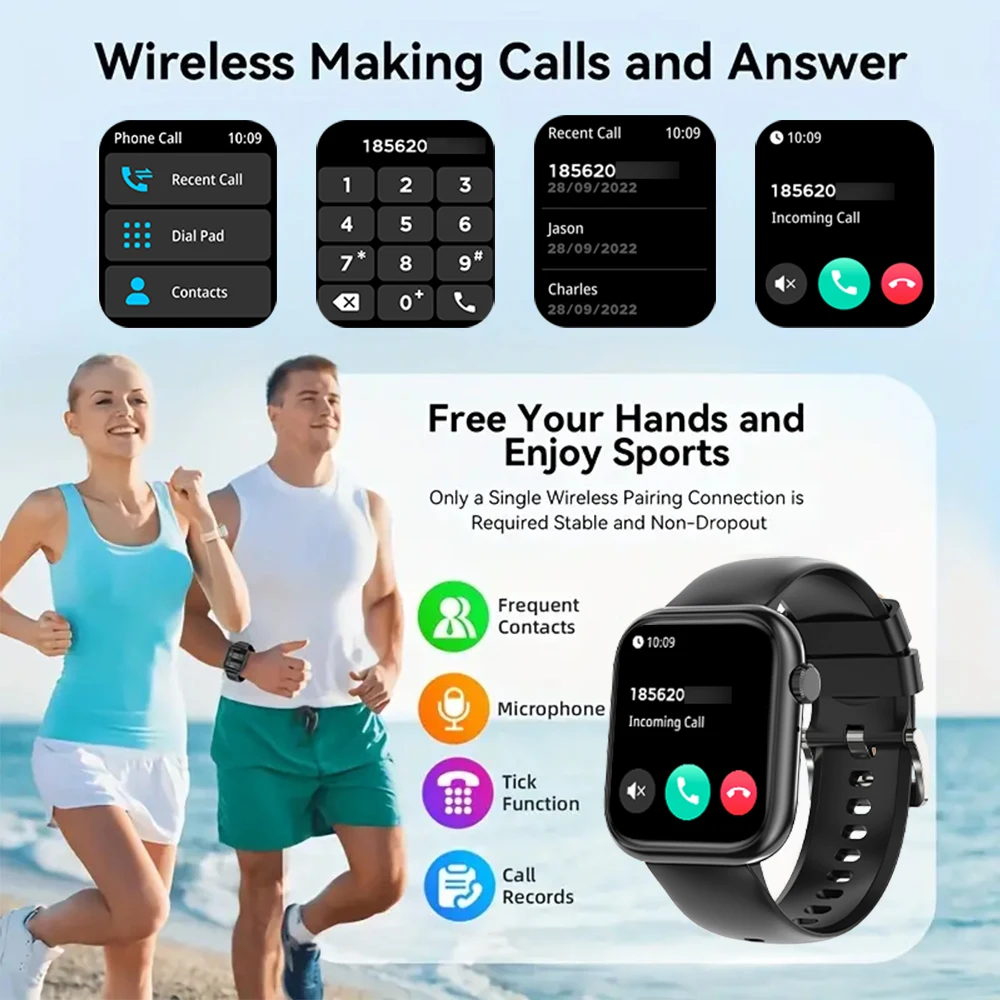 SENBONO Smart Watch Bluetooth Call Mulit-sport Modes Fitness Tracker Sleep Monitoring Camera Control Smartwatch for Android IOS