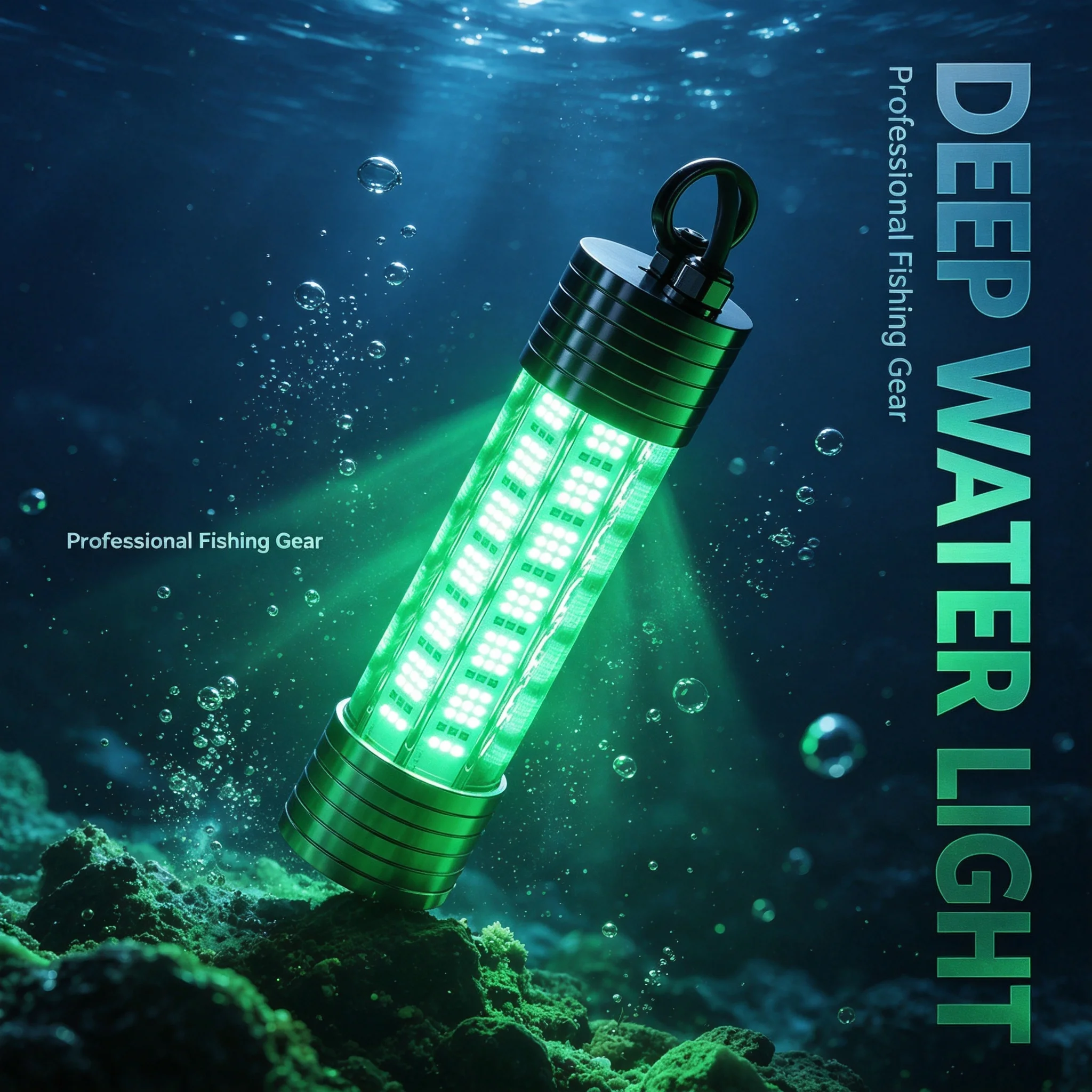 200W Grüne Unterwasser-Angellampe LED Tauchbare Nachtangel-Lampe Fischlocklicht aus Aluminiumlegierung für Salzwasser – Detail 10