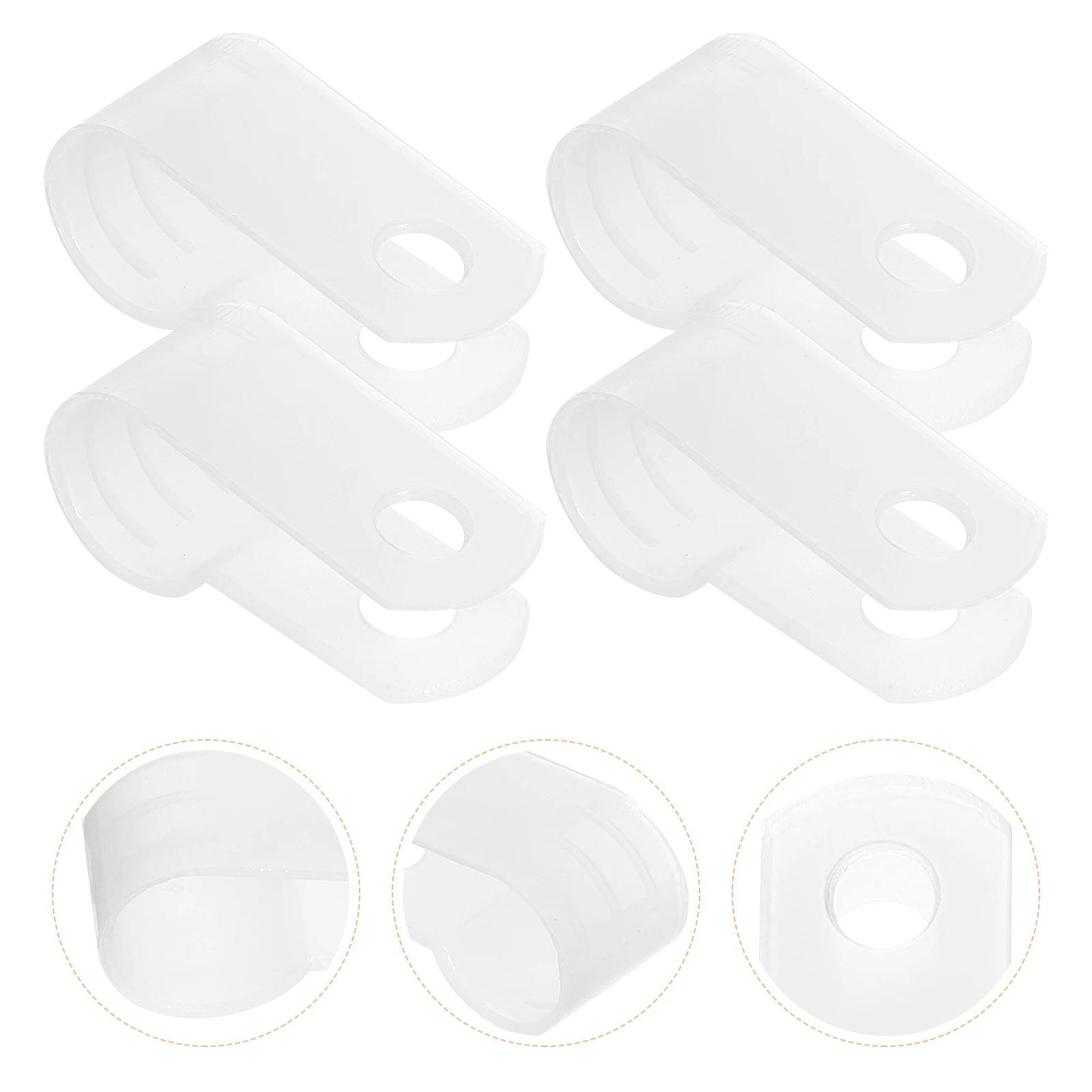 

1000pcs Cable Wire Clips Plastic Mounting Clamps For Rope Light Outdoor Durable Cord Management Clip Wall Deck Fence Stairs
