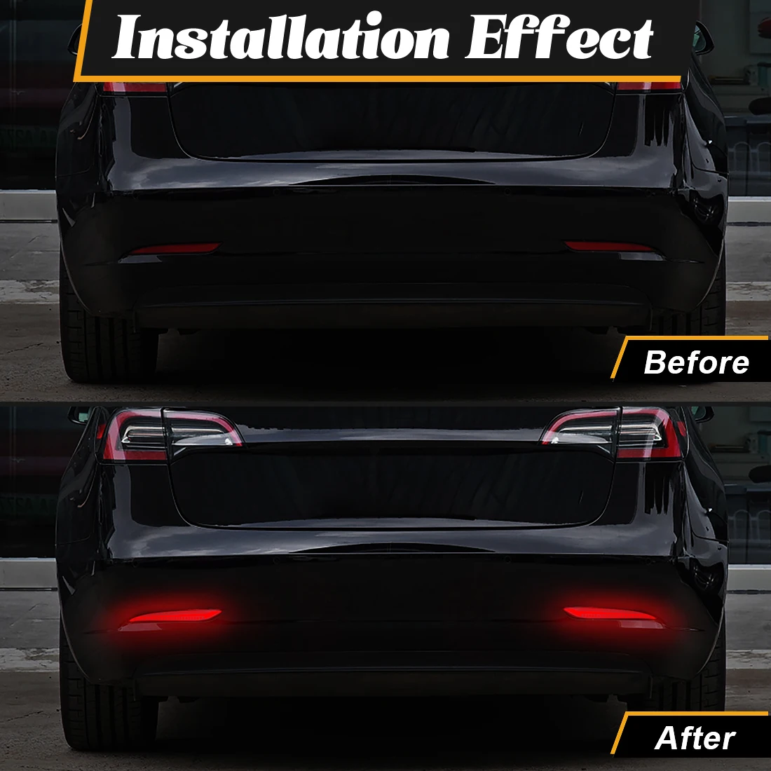 1 Pair For Tesla Model 3 Model Y 2017 2018 2019 2020 2021 2022 Car Rear Bumper Reflector Dynamic Turn Signal Lamp Brake Light view 6
