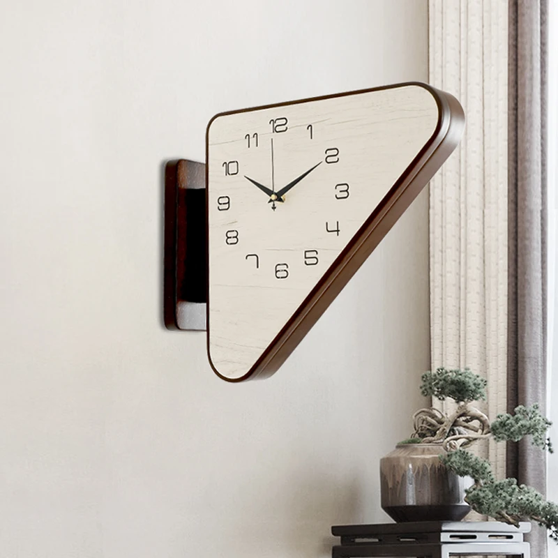 

Double Sided Wall Clock Minimalist Modern Living Room Decor Timepiece Luxury Corner Silent Clock Creative Wall Hanging for Home