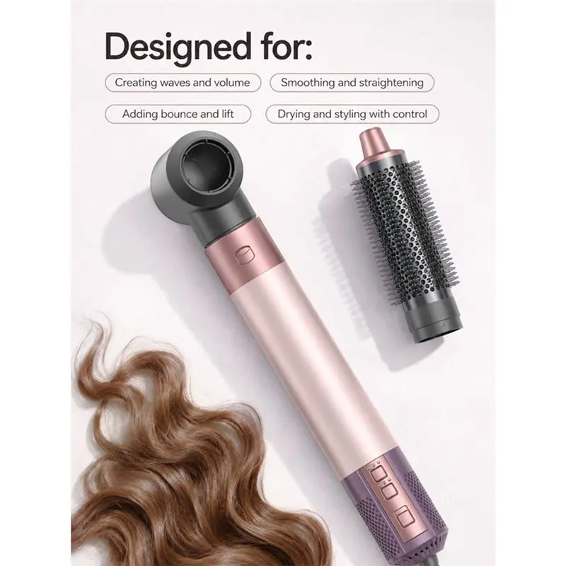 TAIGH-EU Plug Multi-Styler 6-In-1 Airflow Styling Tool Straightening Curling Smoothing& Volumizing Fast Drying For All Hair Type