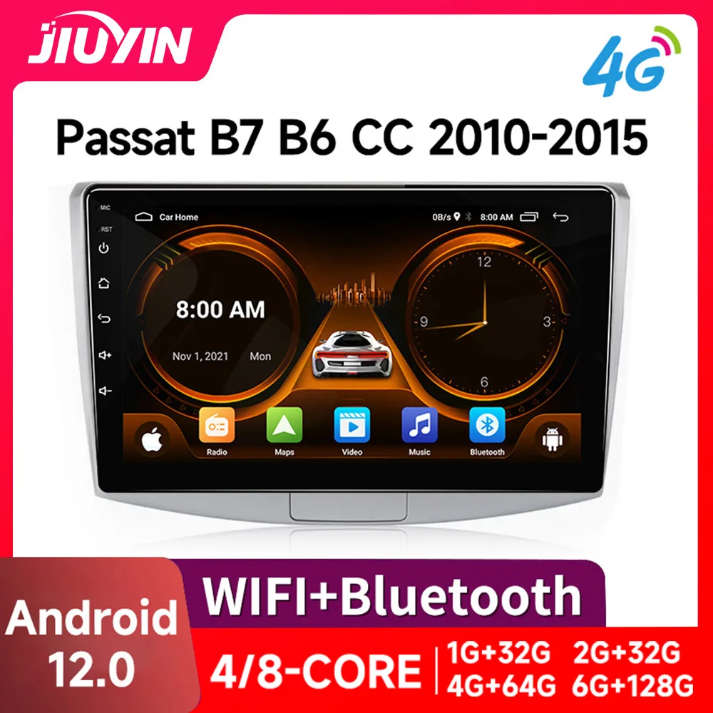 

JIUYIN AI Voice 2 din Android Auto Radio for VW Passat B6 B7 CC 2010-2015 Carplay Car Multimedia GPS 2din autoradio