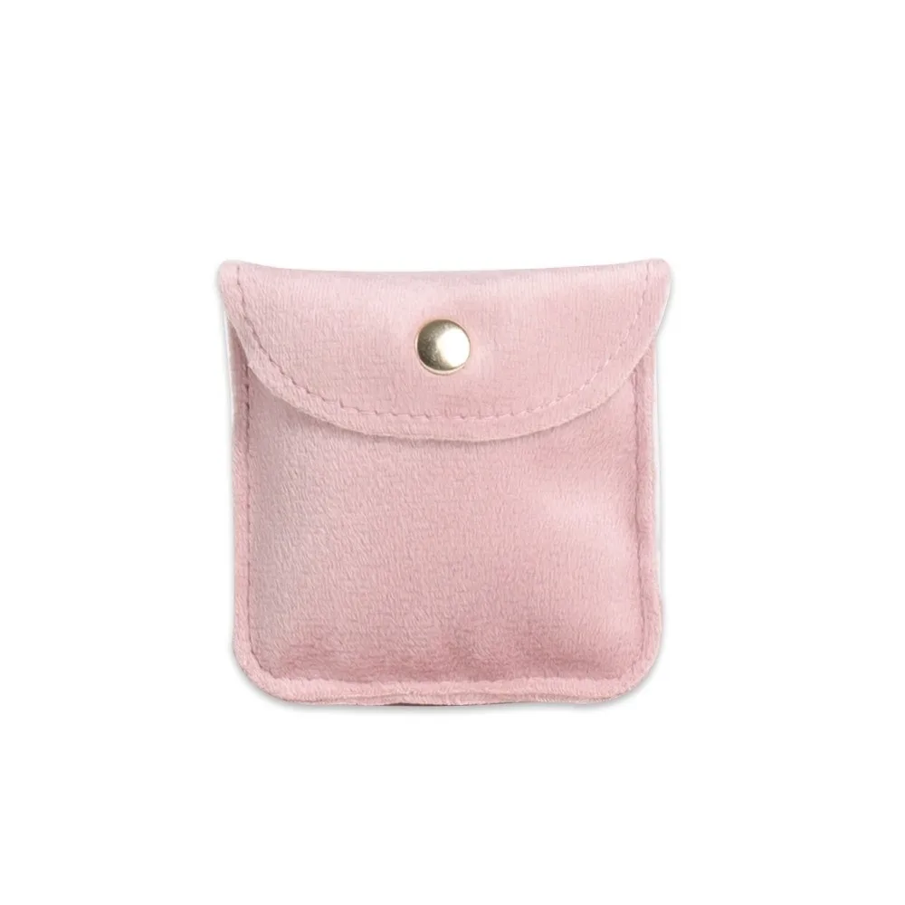 

Soft Velvet Jewelry Pouch Portable Dust Protect Packaging Gift Bag Snap Button Envelope Style Storage Jewelry Organizer