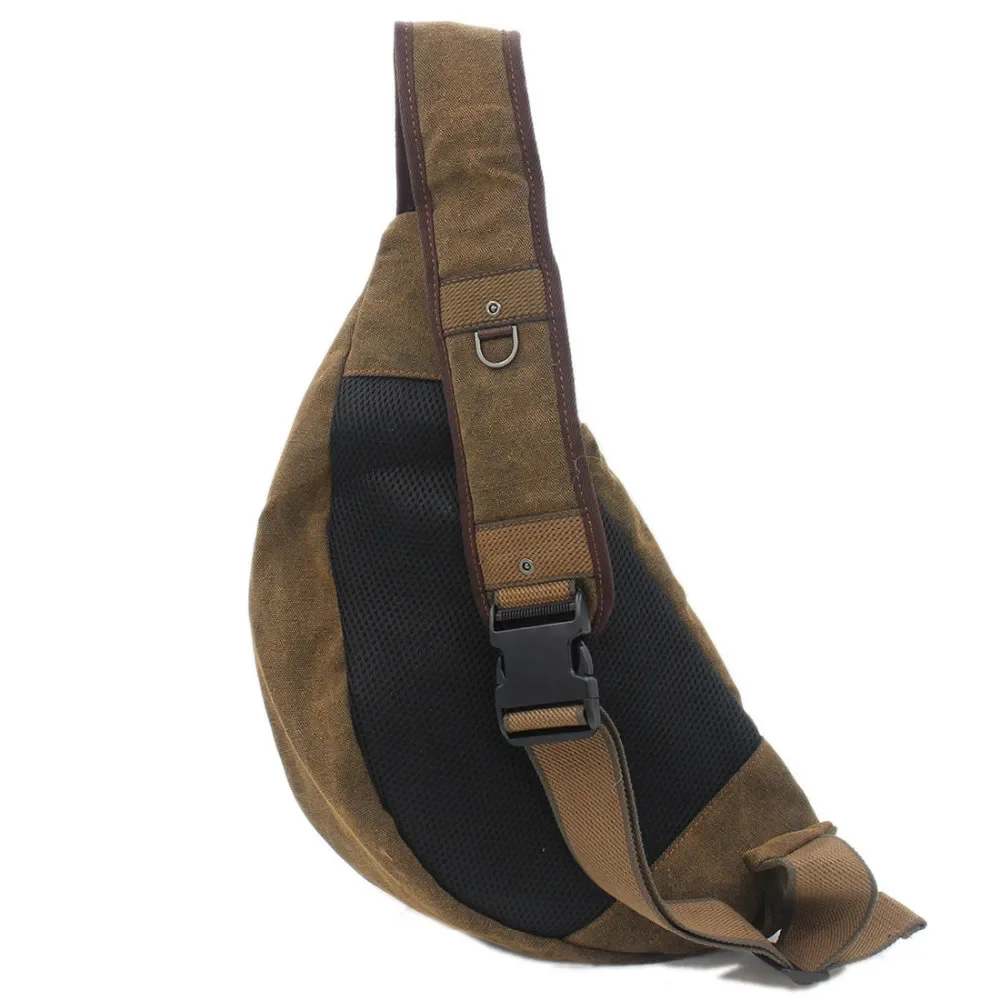 High Quality Men Canvas Sling Chest Daypack Backpack Travel Capacity Brand Famous Cross Body Single Rucksack Shoulder Bag