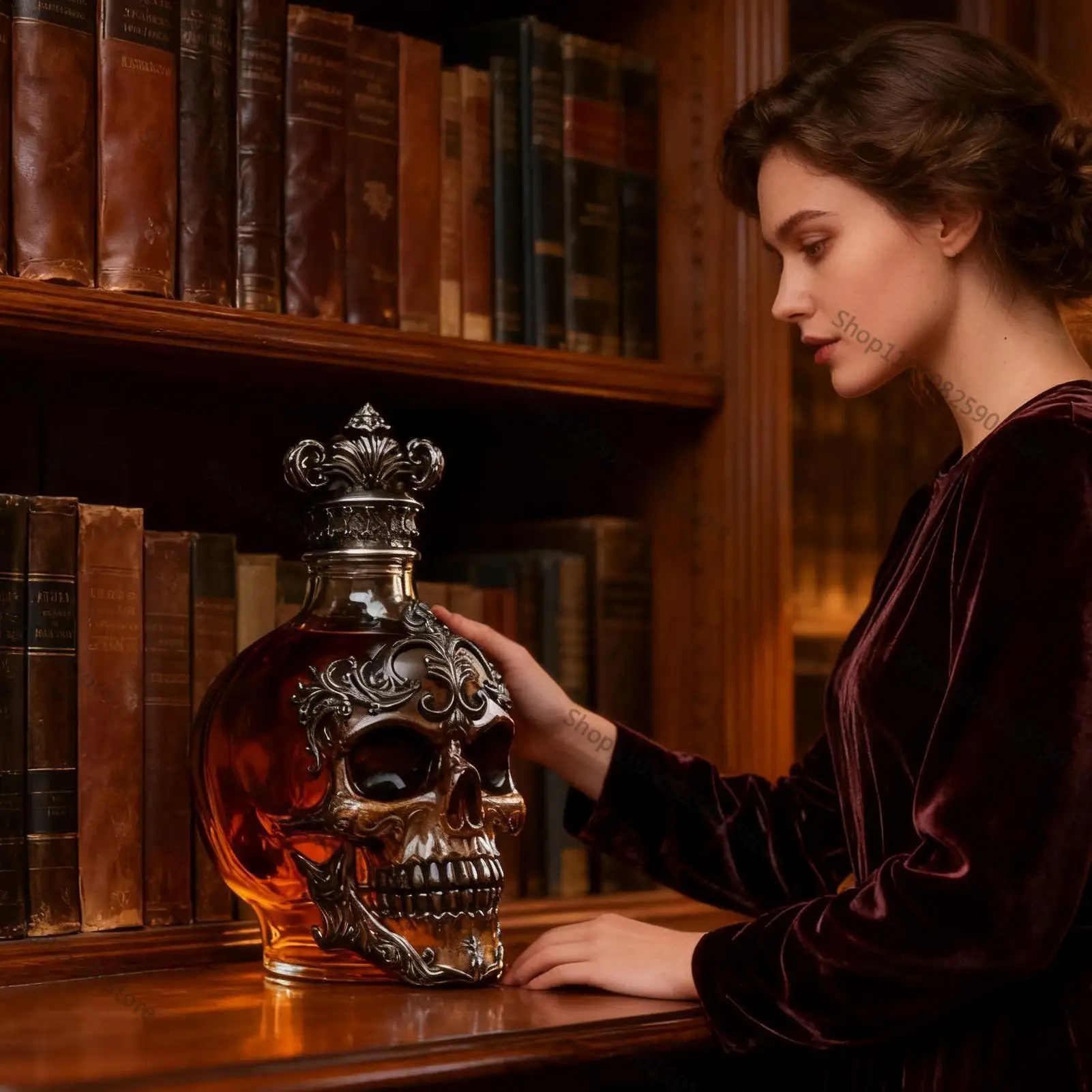 2026 زجاجة ويسكي الجمجمة ديكور موزع الكحول الهيكل العظمي ويسكي زجاجة النبيذ النحت لبوربون الفودكا براندي حفل زفاف #3