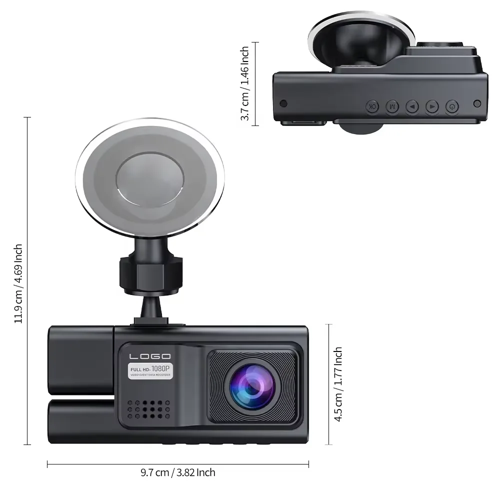 عالية الجودة 3 عدسة Dashcam 360 1080P HD للرؤية الليلية مسجل فيديو السيارة مع عدسة دوارة #1