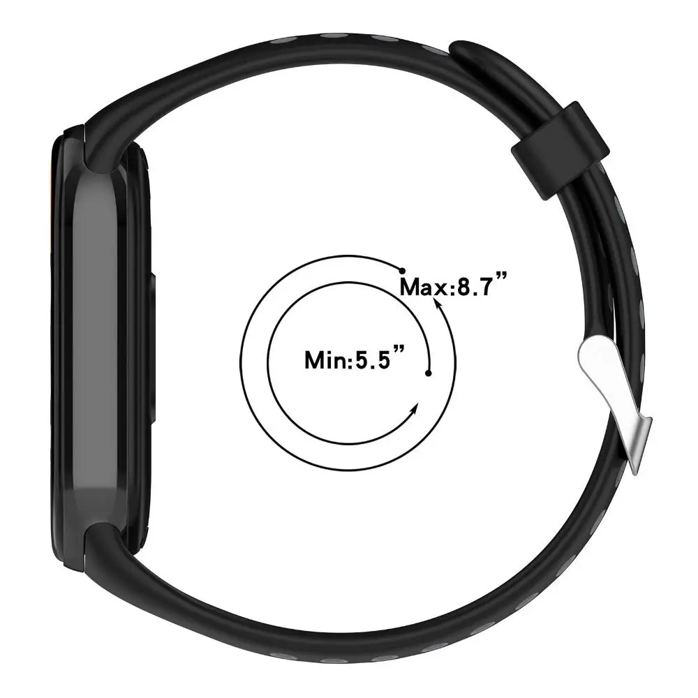 หัวเข็มขัดระบายอากาศสองสีเปลี่ยนสร้อยข้อมือสายรัดซิลิโคนสําหรับ Xiaomi Band 8