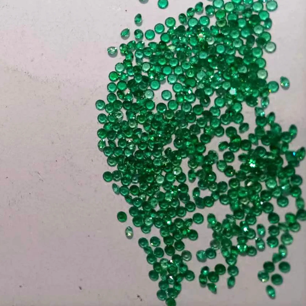 Meisidian 2mm  40 Piece Lab Grown Green Emerald Loose Gemstone