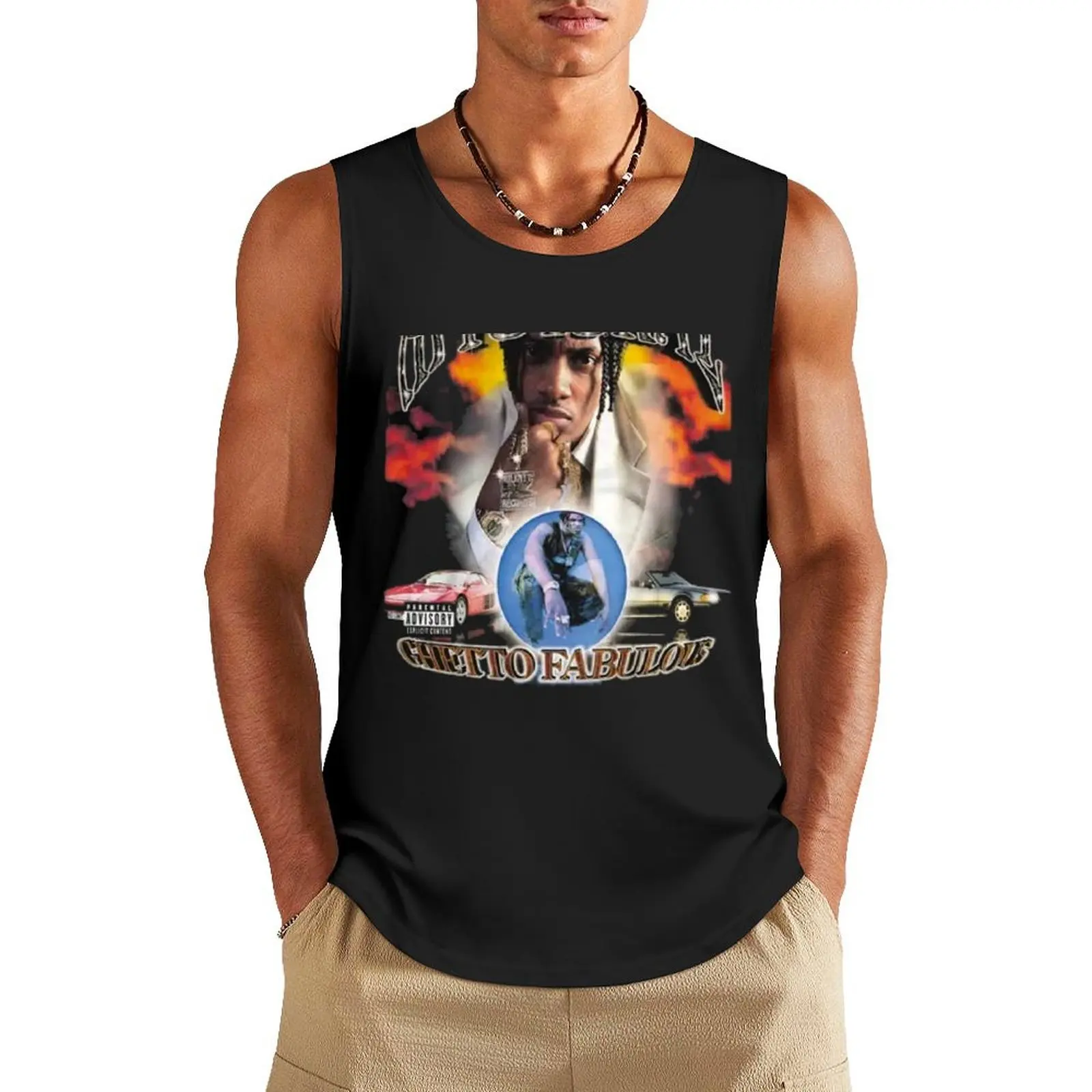 

Vintage Mystikal Ghetto Fabulous Shirt, Vintage Tee, Band Shirt, Rap Tee Tank Top bodybuilding man